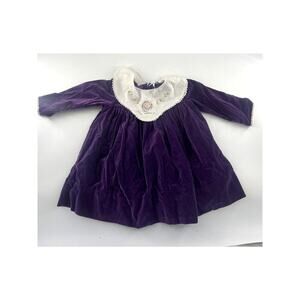 Dress Baby Togs Girls 39328 Purple Lace Floral Embroidery Collectible Vtg